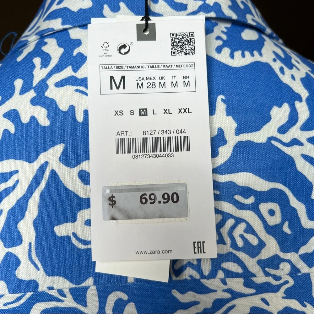 ZARA LINEN BLEND PRINTED SHIRTDRESS | 8127/343 |_3